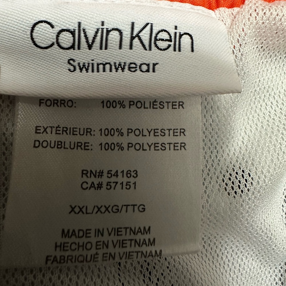 Calvin Klein Mens Regular Fit Swim Trunks Shorts XXL 2XL Hawaiian Island Leaf - Picture 7 of 15